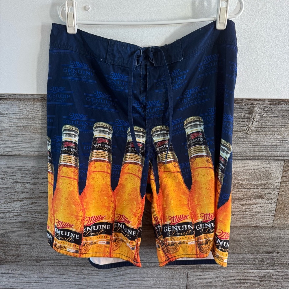 Miller Genuine Draft Men's Beer Board Shorts Swim Trunks Surf Size XL (M1)